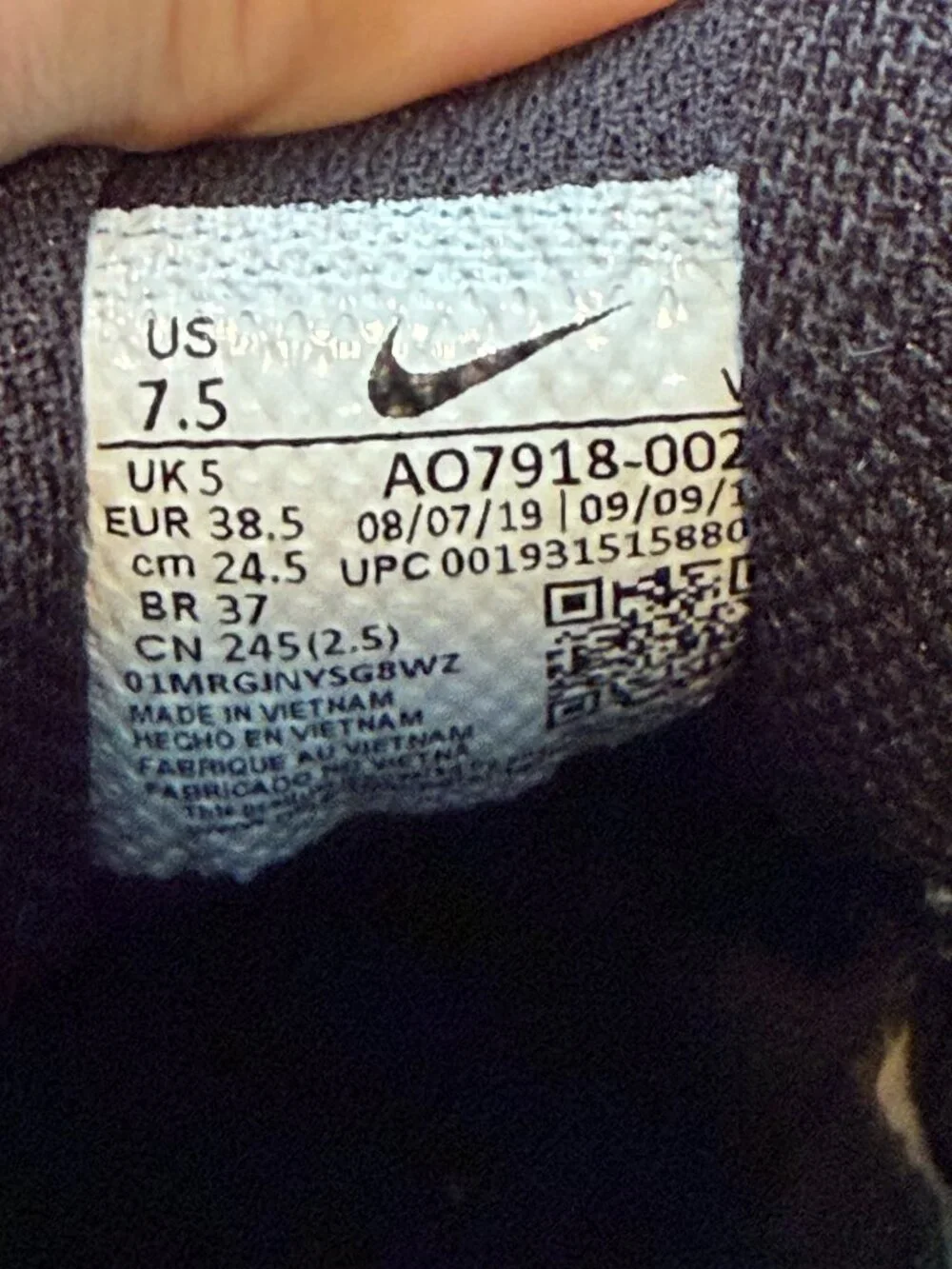 Nike Lunarlon Black White Softball Molded Cleats Size 7.5 AO7985-002